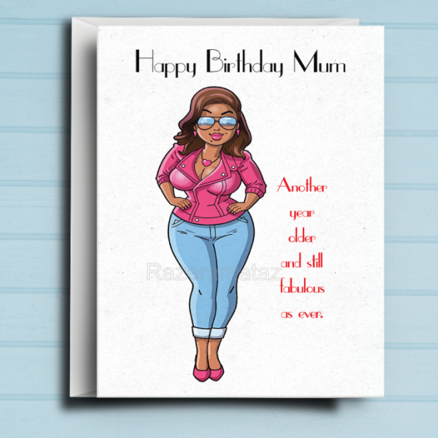 Black Woman Birthday Card M